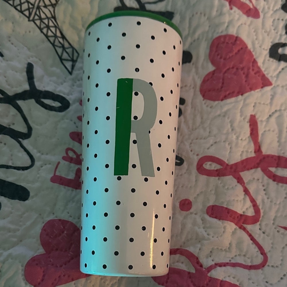 Kate Space Tumbler with Green Initial